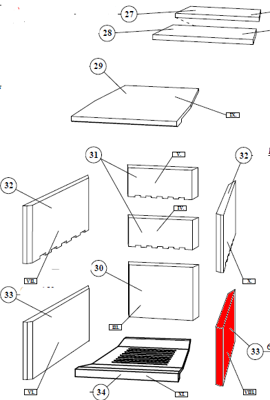 Fireplace Denver cegła boczna z prawej strony na dole