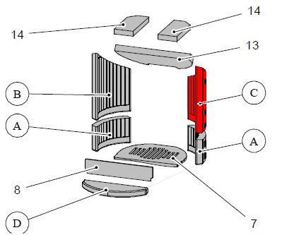 Haas-Sohn Ficus II 287.12 cegła boczna z prawej strony na górze