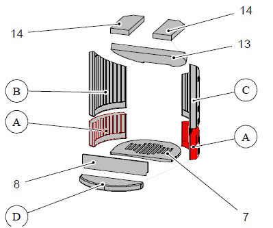 Haas-Sohn Ficus III 287.12 cegła boczna z prawej strony na dole