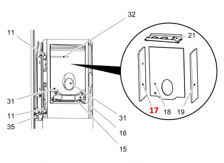 Haas-Sohn Pallazza II 519.08 cegła boczna z lewej strony