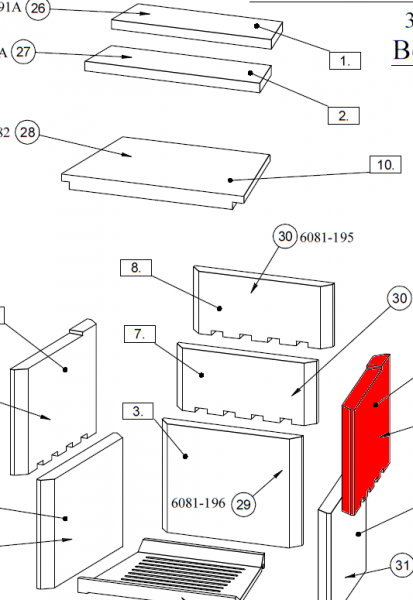 Fireplace Havanna C cegła boczna z prawej strony na górze