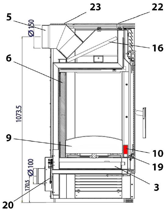 Haas-Sohn Panorama 255.15 ruszt stojący z przodu