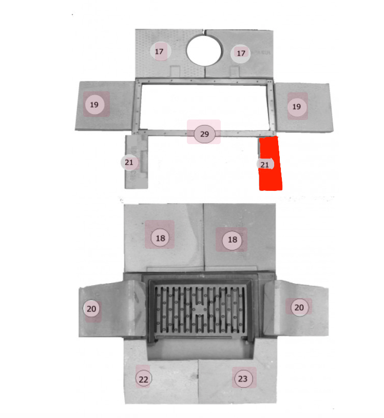 Haas+Sohn Carina 191.12 Vorderstein rechts Feuerraumstein