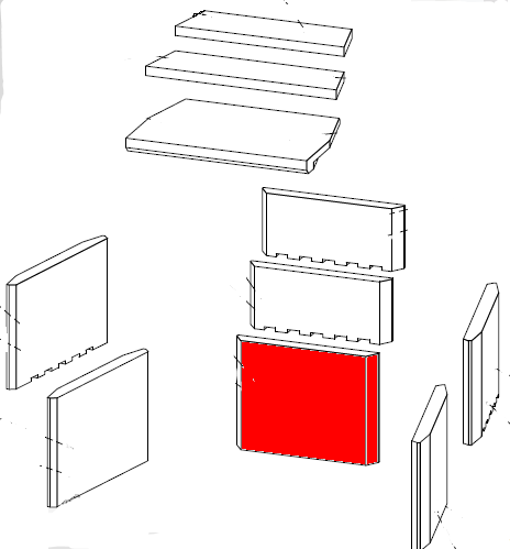 Fireplace Nexos Ker cegła tylnej ściany na dole