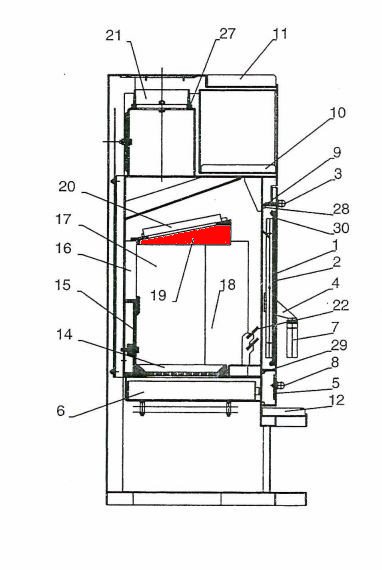 Fireplace Caribic NS zamocowanie moduł zmiany kierunku ciągu
