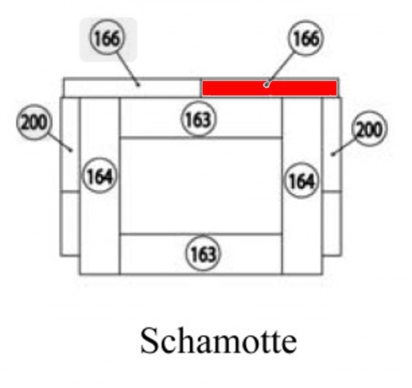 Haas+Sohn Vercellio 275.15 Rückwandstein rechts Feuerraumstein