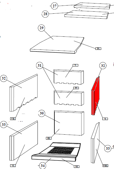 Fireplace Dominica cegła boczna z prawej strony na górze