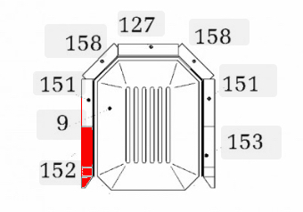 Haas+Sohn Verona 263.15 Pierre de paroi côté à gauche  à l’avant pierre de la chambre de combustion