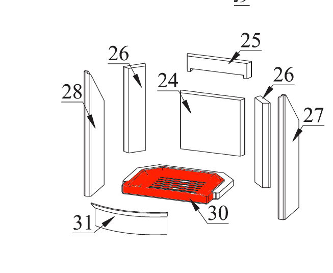 Fireplace Karthago Novo 2 ruszt