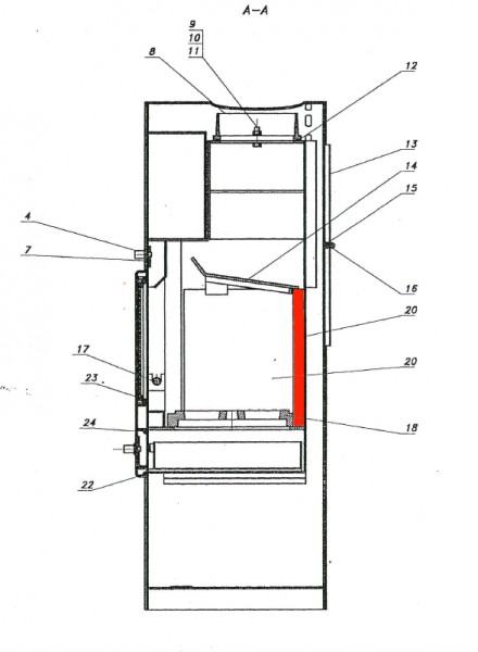 Fireplace Luxemburg cegła tylnej ściany z prawej strony B